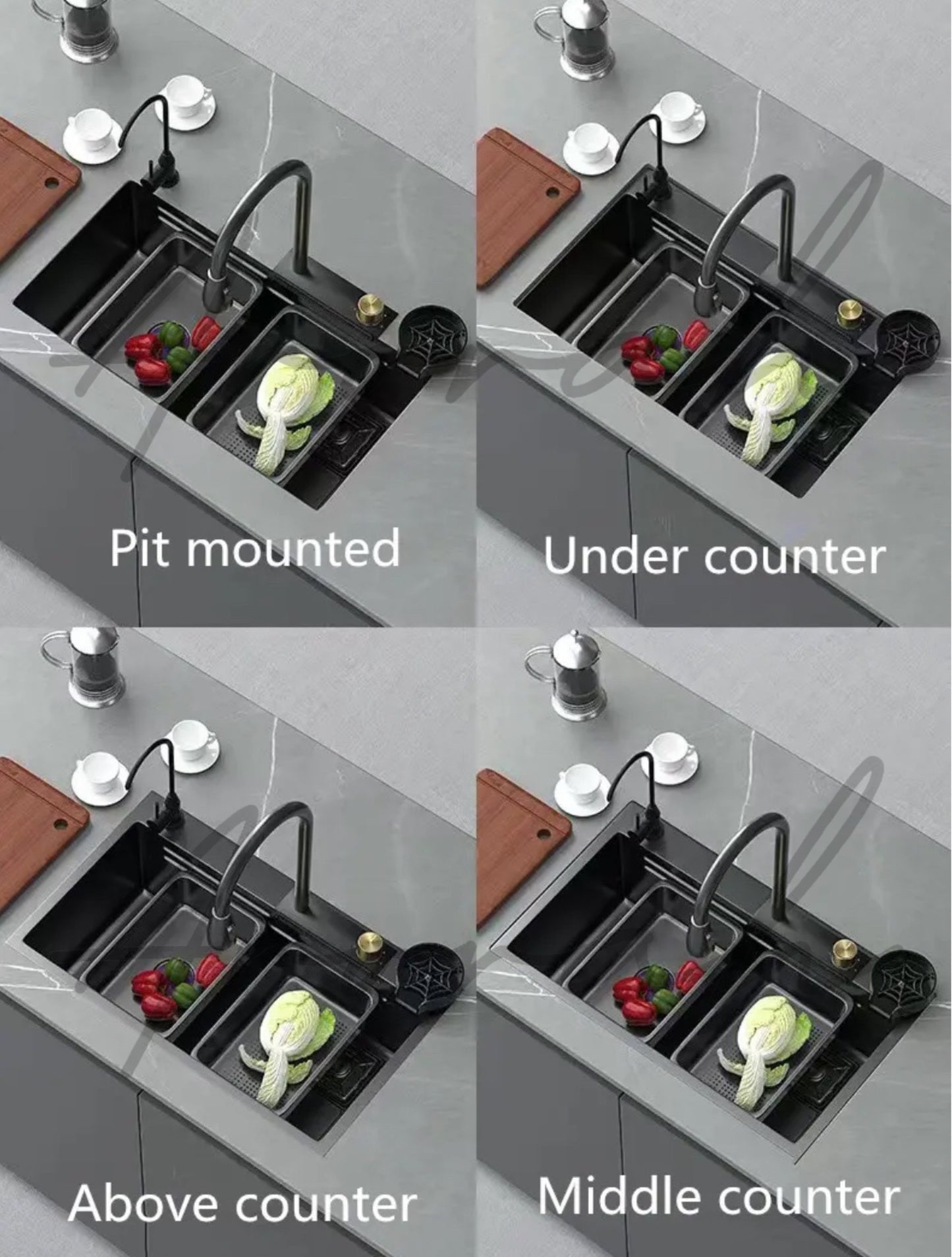 Modern Waterfall Drop-In Sink Set