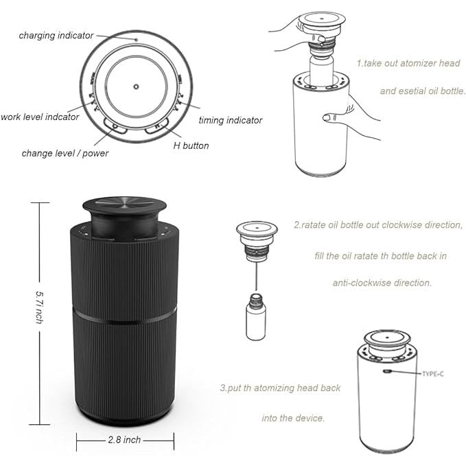 Spire Carroma Smart Aroma Diffuser - Cordless and Versatile