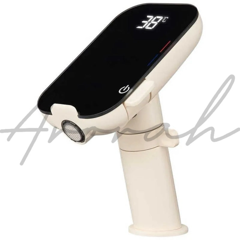 Crystalline Faucet With Thermostatic And Temperature Display For Washroom/Toilet Sink Vanity