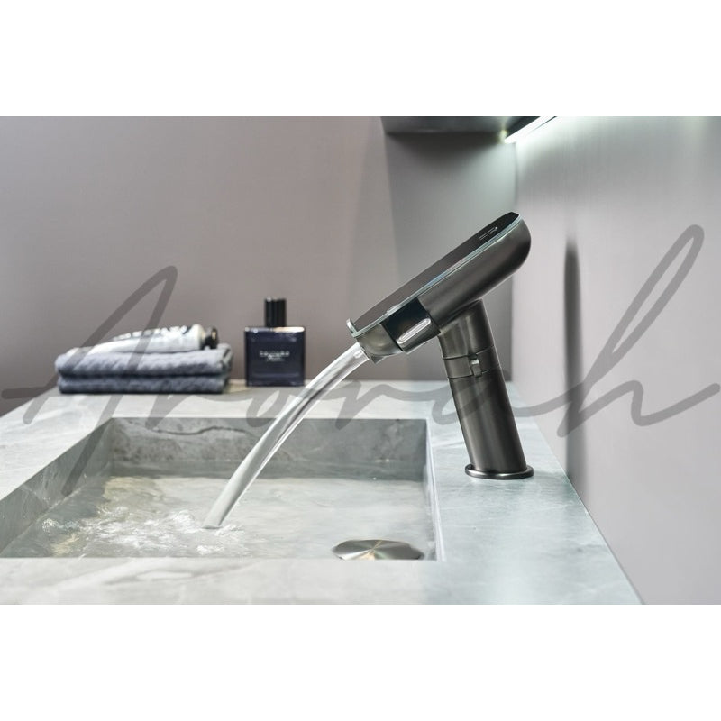 Crystalline Faucet With Thermostatic And Temperature Display For Washroom/Toilet Sink Vanity