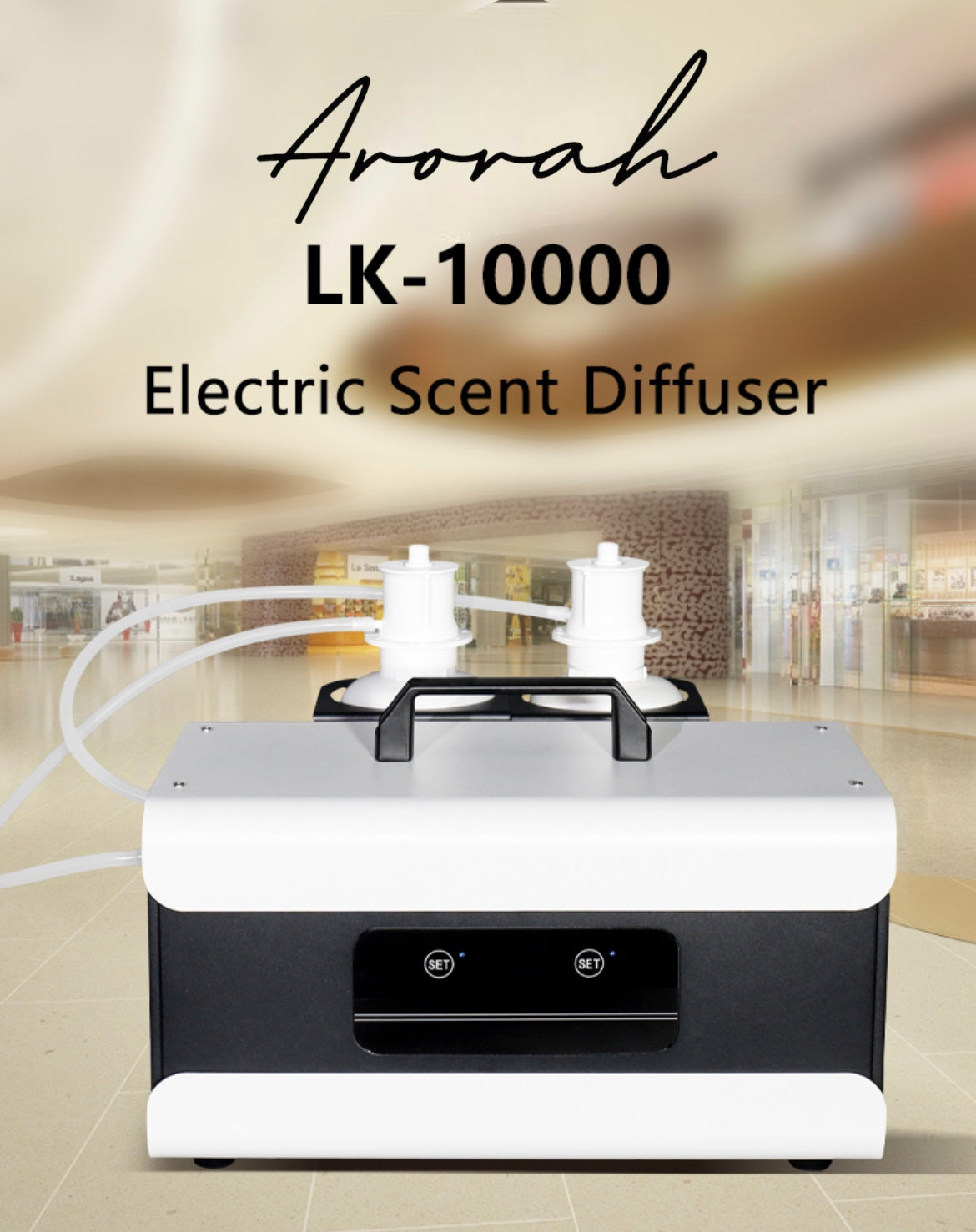 ARORAH LK-10000 Automatic Portable Scent Nebulizer For Super Large Area Waterless Essential Oil Diffuser Air Freshener