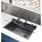 ARORAH Hydropower Piano Key Modern Waterfall Kitchen Sink Set