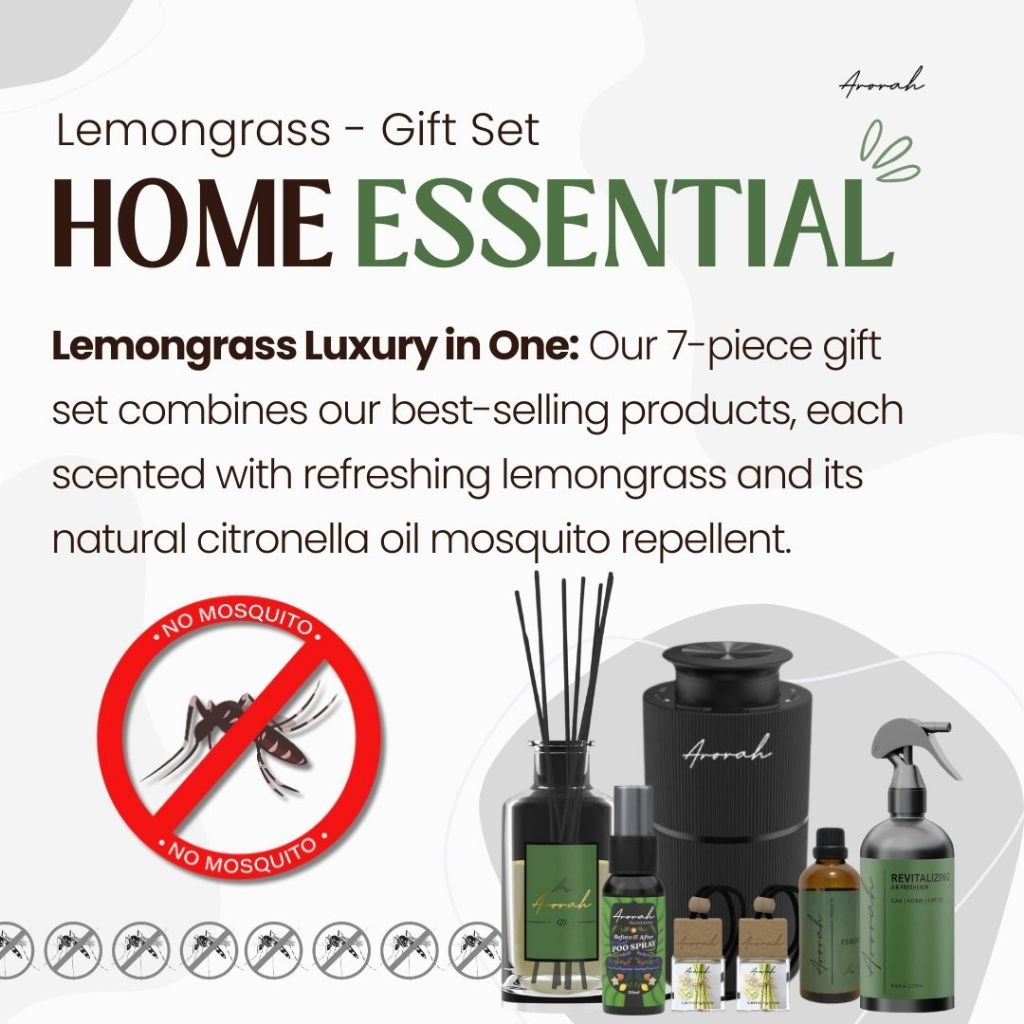 Lemongrass Bundle 7in1 Home Mosquito Repellent Home Essential Gift Set