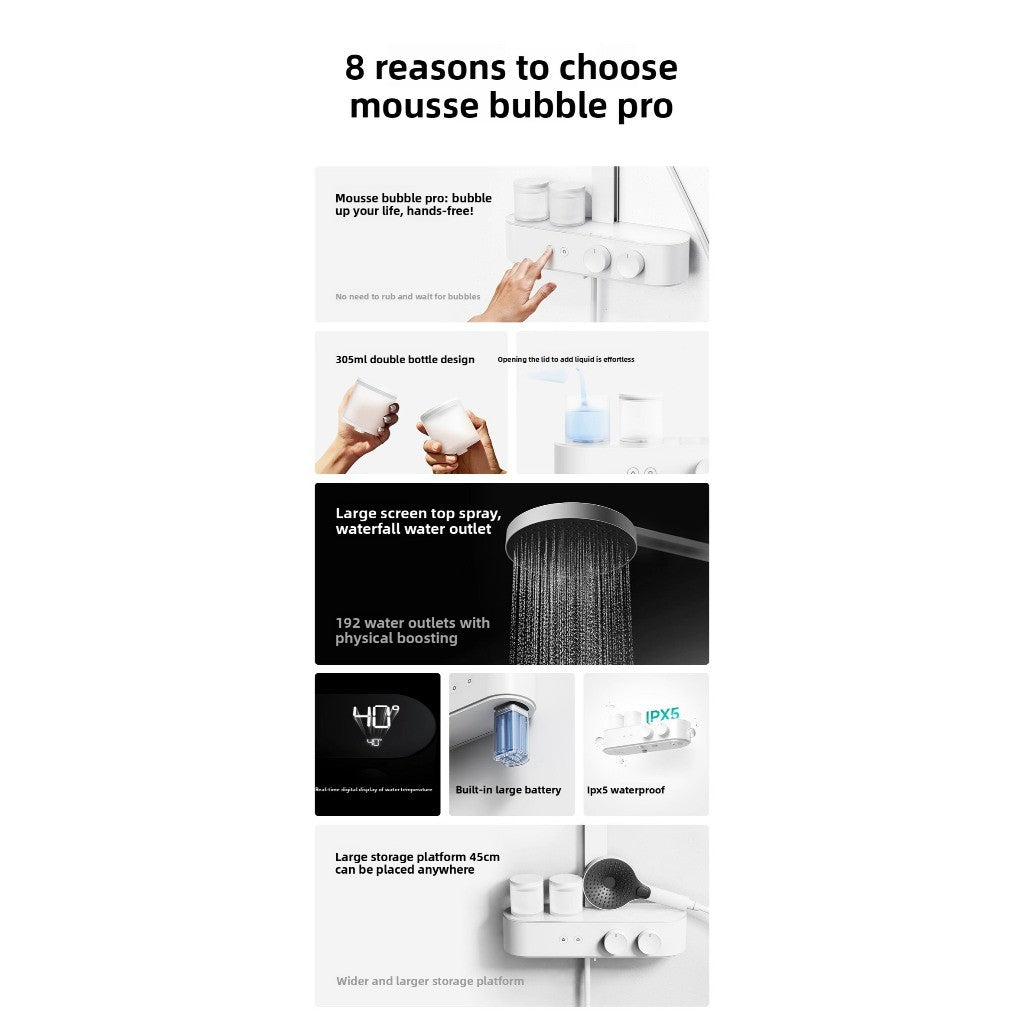 Foam Pro Shower System Foaming Shower Set | Smart Foam Shower Bath System