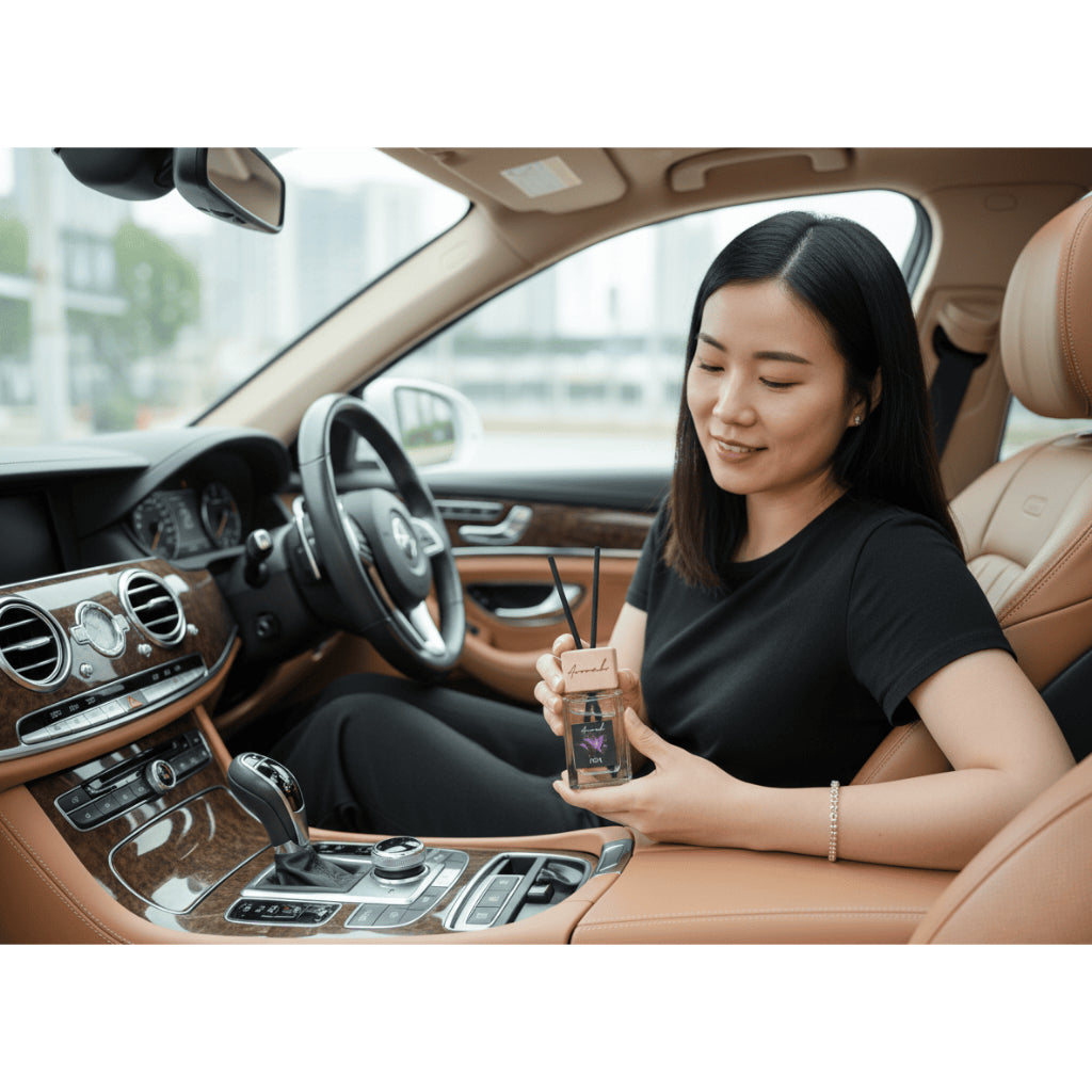 [ARORAH] 15ml Car Perfume Reed Diffuser With Air Vent Clip – No Tilt Needed Car Perfume Bottle