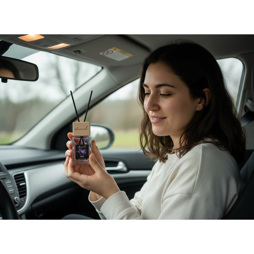 [ARORAH] 15ml Car Perfume Reed Diffuser With Air Vent Clip – No Tilt Needed Car Perfume Bottle